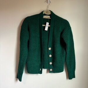 Loft green knit cardigan